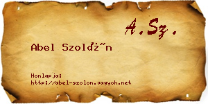 Abel Szolón névjegykártya